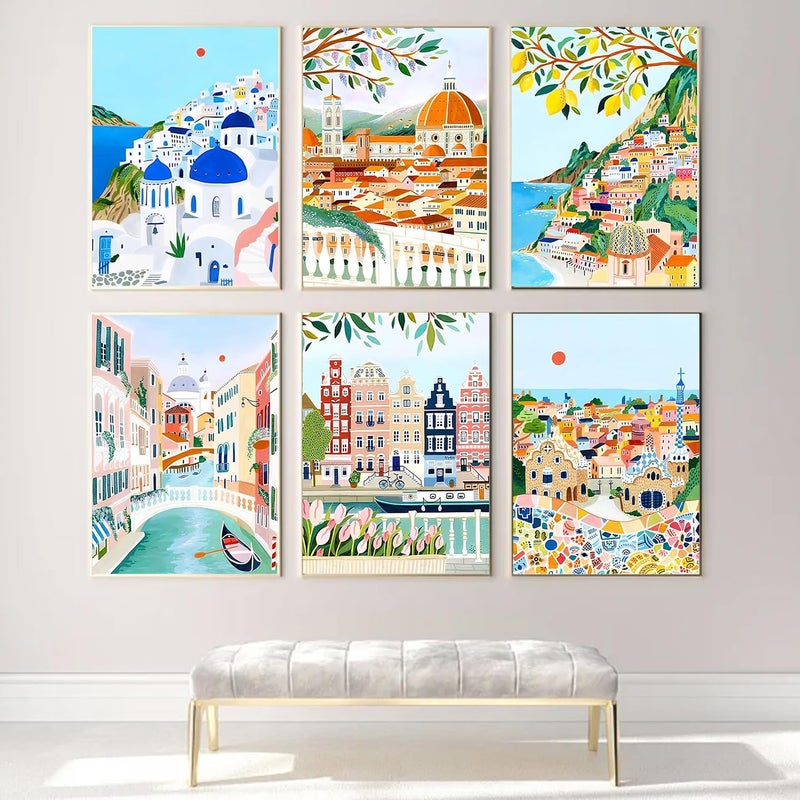 ARPADAMO 6 pack Aesthetic Diamond Art Kits for Adults,5D Landscape Diamond Painting DIY Diamond Art Diamond Painting Kits for Adult,Round Full Drill Diamonds, Diamond Art Kits for Home Decor-12x16inch - Image 2