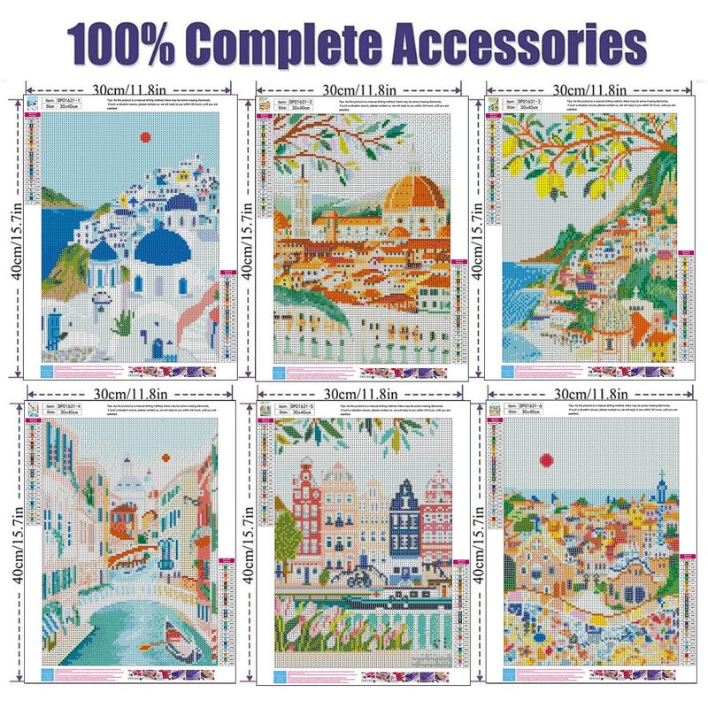 ARPADAMO 6 pack Aesthetic Diamond Art Kits for Adults,5D Landscape Diamond Painting DIY Diamond Art Diamond Painting Kits for Adult,Round Full Drill Diamonds, Diamond Art Kits for Home Decor-12x16inch - Image 4