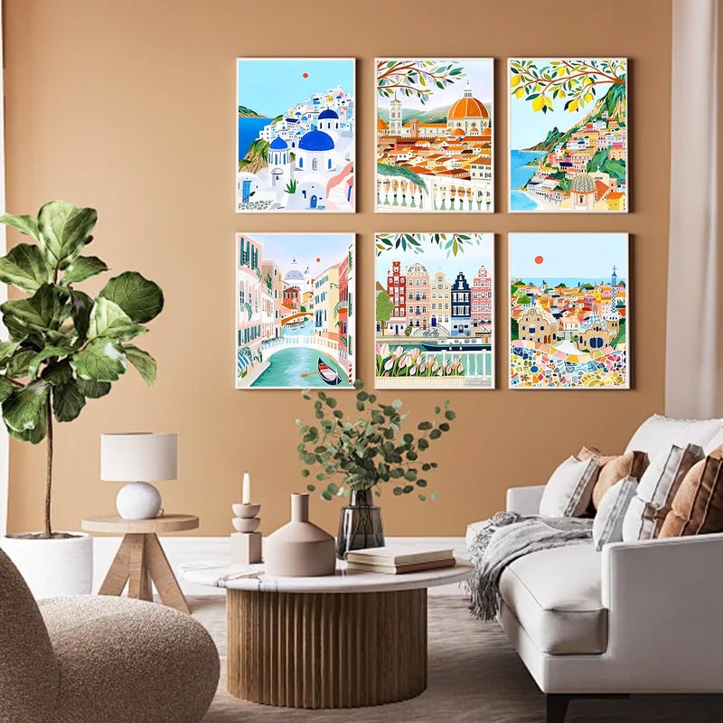 ARPADAMO 6 pack Aesthetic Diamond Art Kits for Adults,5D Landscape Diamond Painting DIY Diamond Art Diamond Painting Kits for Adult,Round Full Drill Diamonds, Diamond Art Kits for Home Decor-12x16inch - Image 3