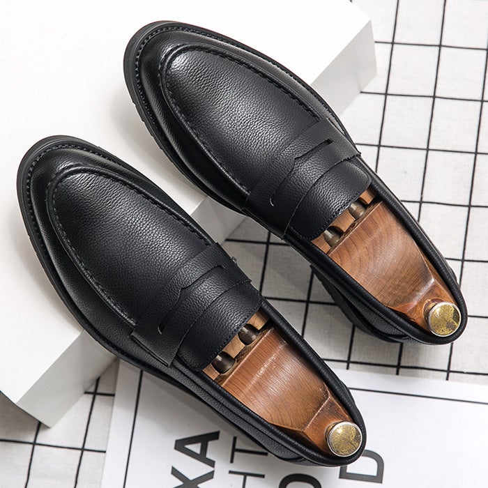 2023 Spring Business Casual Loafers Men'S British Small Leather Shoes Lazy Slip-On Peas Shoes Thick-Soled Men'S Shoes - Image 5