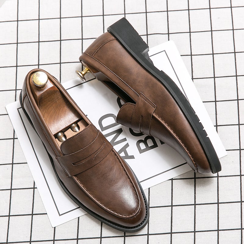 2023 Spring Business Casual Loafers Men'S British Small Leather Shoes Lazy Slip-On Peas Shoes Thick-Soled Men'S Shoes - Image 4