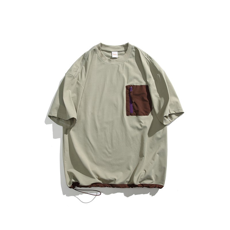 North Boundary Men'S Clothing American Fashion Brand 2025 Color Block Short Sleeve T-Shirt Men'S Elastic Hem Half Sleeve T-Shirt - Image 1