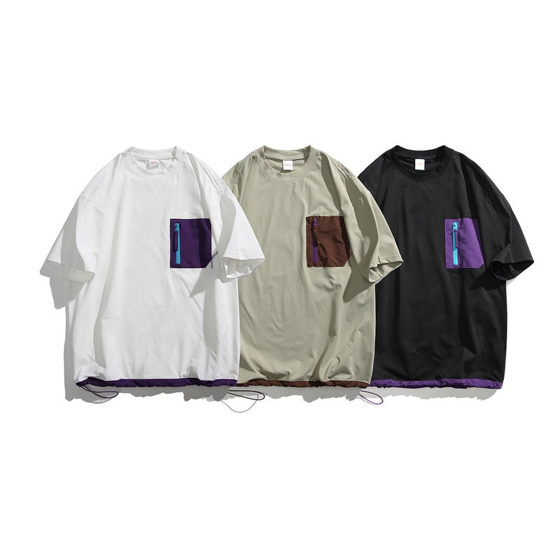North Boundary Men'S Clothing American Fashion Brand 2025 Color Block Short Sleeve T-Shirt Men'S Elastic Hem Half Sleeve T-Shirt - Image 2