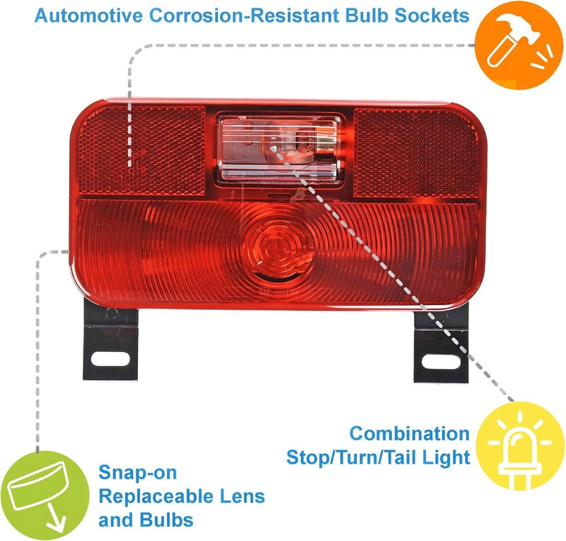 Lumitronics Red Surface Mount Tail Light with License Bracket - Image 2