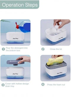 Generic Dish Soap Dispenser with Sponge Holder multicolour  - Image 4