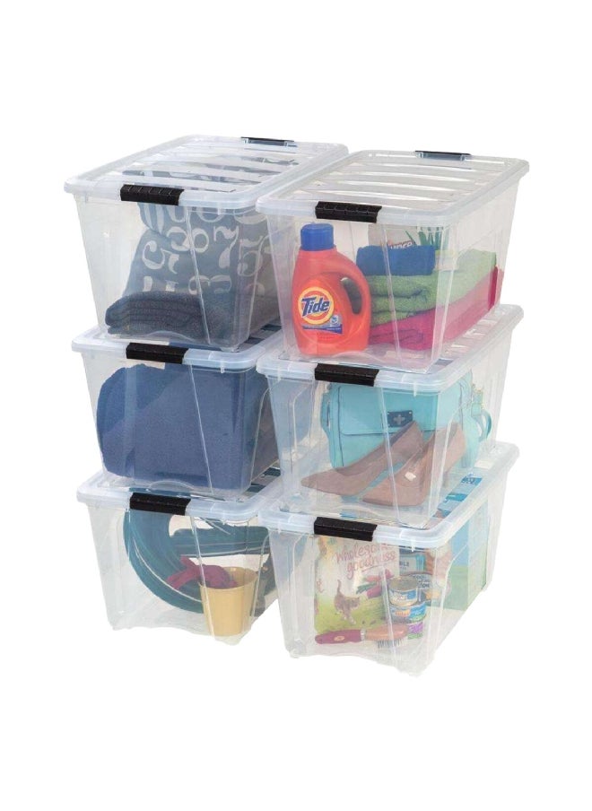 IRIS - Stack and Pull Box Clear and Black 53quart 100245 - Image 1