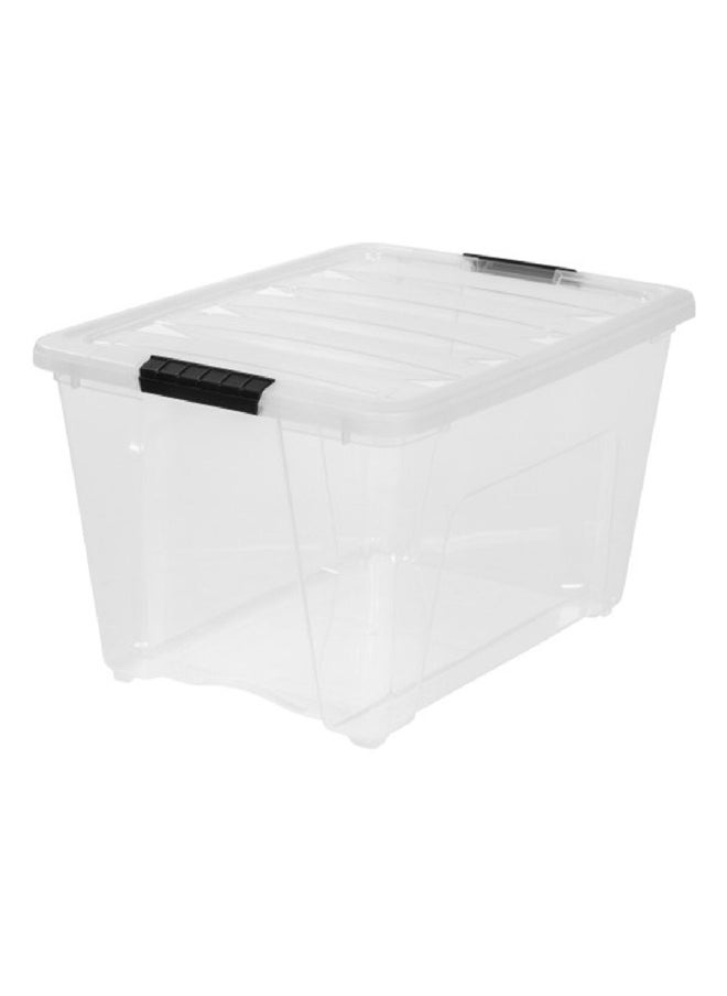 IRIS - Stack and Pull Box Clear and Black 53quart 100245 - Image 1