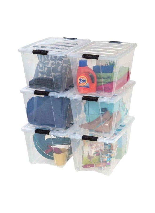 IRIS - Stack and Pull Box Clear and Black 53quart 100245 - Image 1