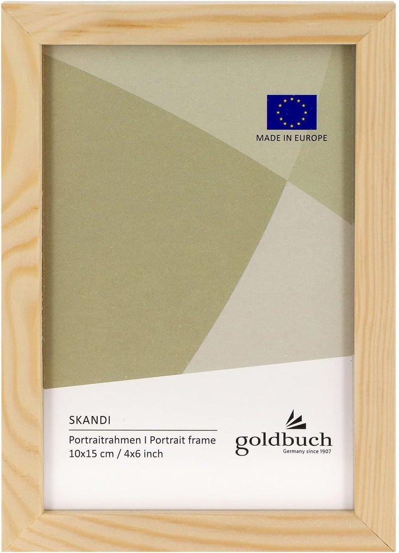 goldbuch Skandi Picture Frame, 10 x 15 cm, Single Frame Made of Real Wood, Portrait Frame for Standing, Wooden Frame with Wall Mount, Photo Frame, Natural Frame - Image 3