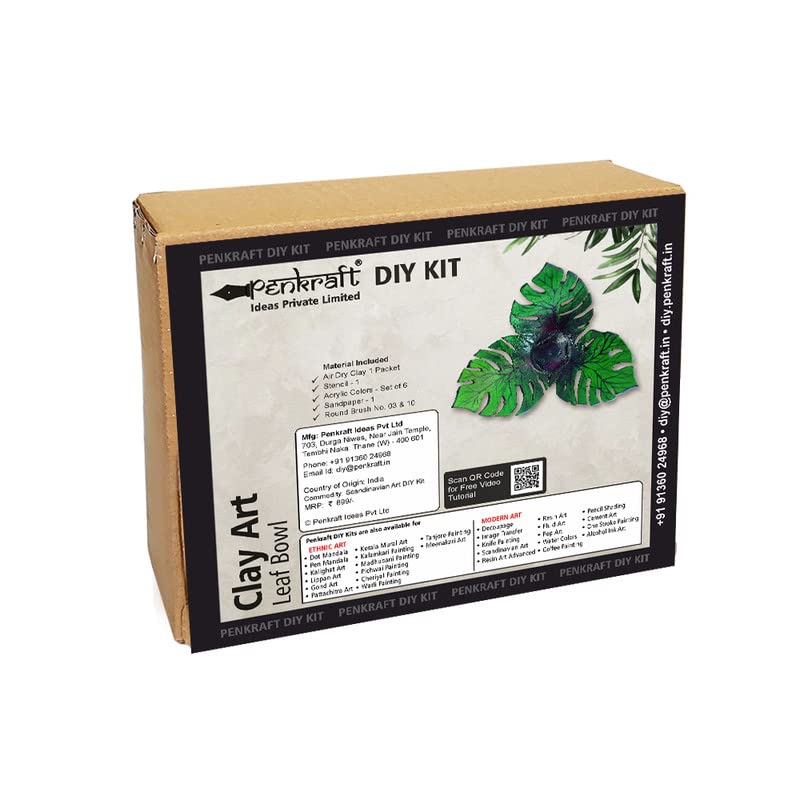 Penkraft Clay Art Leaf Bowl DIY Kit Free Video Tutorial - Image 1