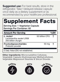 Toniiq 50 Billion CFU Lactobacillus Reuteri Probiotic 50mg per Serving - L Reuteri Probiotics - Highest CFU Count Lactobacillus Reuteri Probiotic - 60 Vegetarian Capsules - 60 Servings  - Image 2