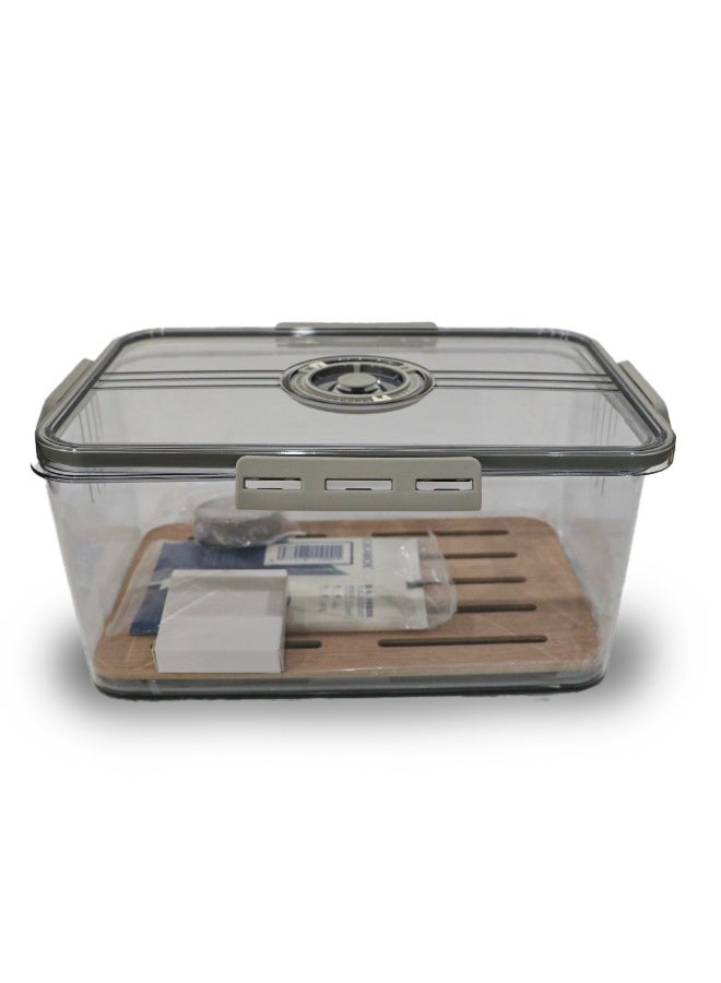 Cigar Humidor Medium Size, Built-in Cedar Wood Lining with High Precision Hygrometer and Humidifier, Transparent Glass Cigar Storage Box (M) - Image 2