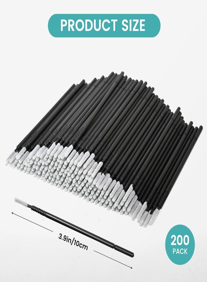 200 فرشاة دقيقة للاستخدام مرة واحدة وعصا ماسكارا - أعواد قطنية دقيقة لتركيب الرموش، والمكياج، وفرشاة تطبيق أحمر الشفاه الدقيقة - Image 2