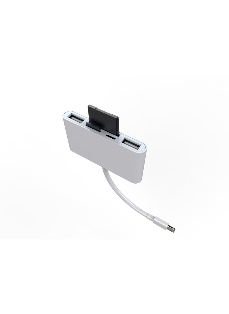 Lightning to SD Card Reader for iPhone,USB Camera Adapter 5 in 1 USB Female OTG Adapter Compatible SD/TF Card, Memory Card Reader with Portable USB Adapter, SD Card Adapter with Fast Charging Port