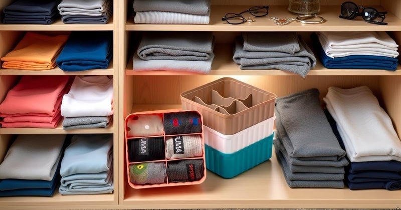 Episkey 6-Compartment Wardrobe Organizer drawers organisers for Underwear, Socks, Bras, Ties, Scarves & Undergarments,storage box and organiser, Socks organizer Socks Tray (3 Pcs,Multicolor) - Image 2