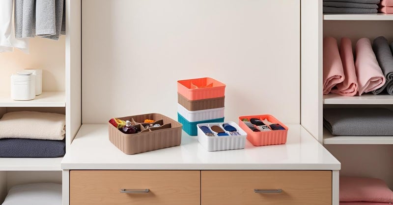 Episkey 6-Compartment Wardrobe Organizer drawers organisers for Underwear, Socks, Bras, Ties, Scarves & Undergarments,storage box and organiser, Socks organizer Socks Tray (3 Pcs,Multicolor) - Image 3