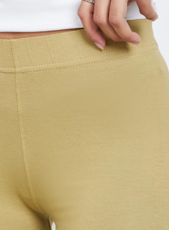 Styli Elastic Waistband Basic Capri Length Leggings - Image 3