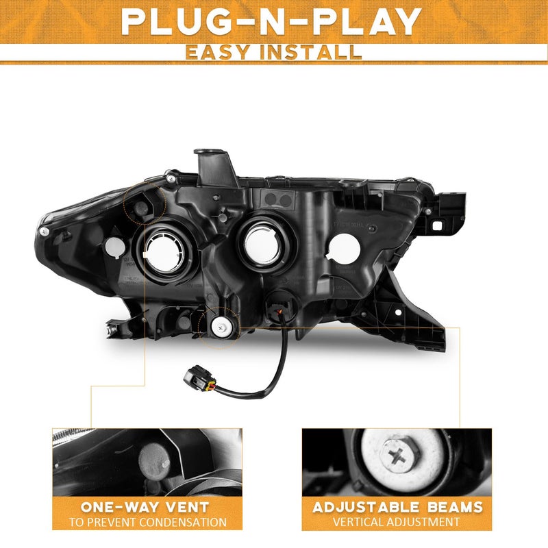 WEELMOTO Fits Factory DRL Headlights for 2016-2022 Toyota Tacoma TRD/Limited, Headlight Compatible with 2016 2017 2018 2019 2020 2021 2022 Tacoma Replacement Black Housing - Image 5