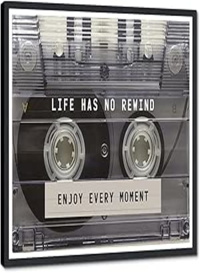 Novatique Music Cassette Tape Wall Art Inspirational Wall Art Vintage Canvas Wall Decor Retro Music Posters Print Ready to Hang Audio Studio Decor for Living Room Bathroom, 12 x 16inch