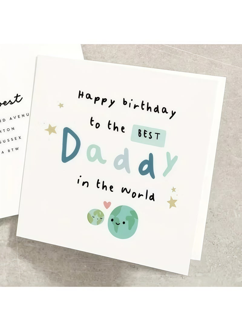 Birthday Greeting Card with Envelope, Design Print (Best Daddy) - Image 1
