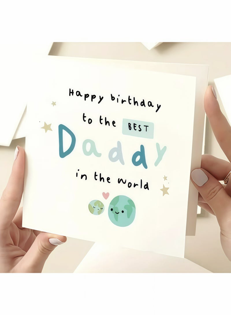 Birthday Greeting Card with Envelope, Design Print (Best Daddy) - Image 3