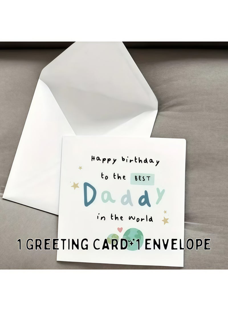Birthday Greeting Card with Envelope, Design Print (Best Daddy) - Image 2