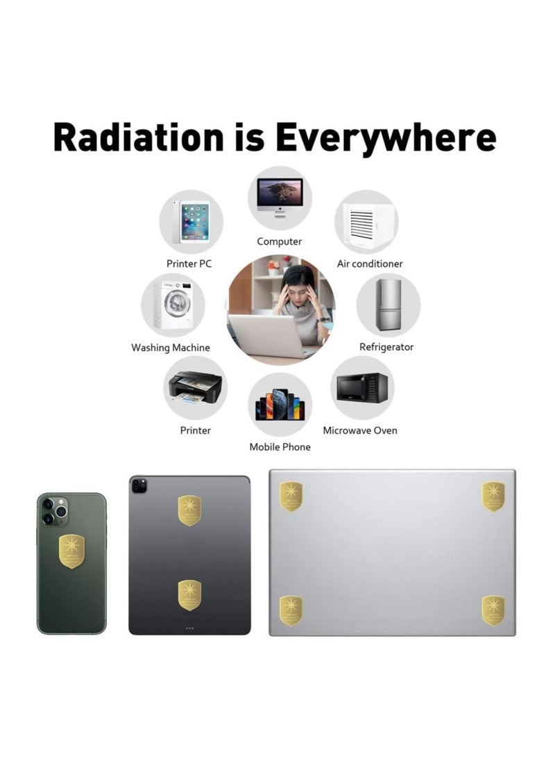 Protective stickers, 6 pieces of 5G radiation protection stickers, radiation neutralizer for iPhone and iPad, EMF blocker for all electronics, suitable for mobile phones, computers, radios, laptops and tablets,