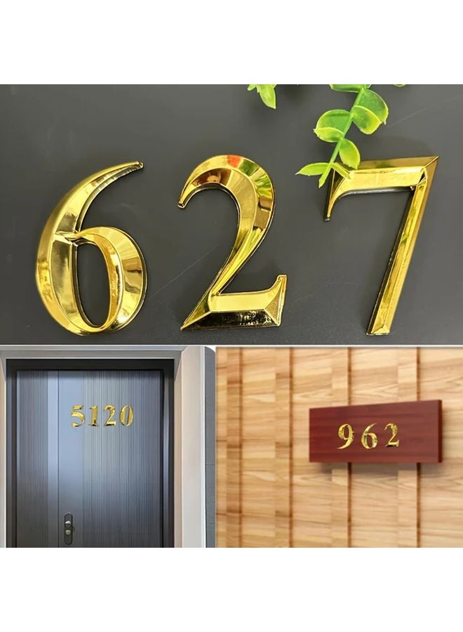 Complete 3D Number Set 0 9 2 8 Inch Golden Tactile Address Stickers Self Adhesive Property Markers - Image 5