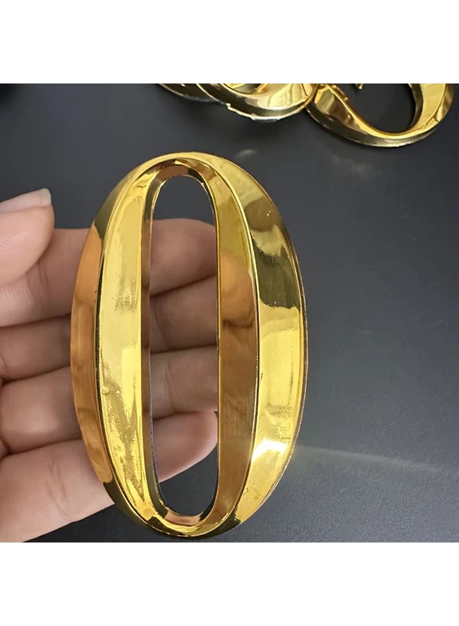 Complete 3D Number Set 0 9 2 8 Inch Golden Tactile Address Stickers Self Adhesive Property Markers - Image 1