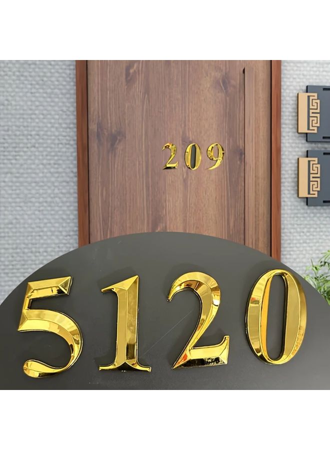 Complete 3D Number Set 0 9 2 8 Inch Golden Tactile Address Stickers Self Adhesive Property Markers - Image 3