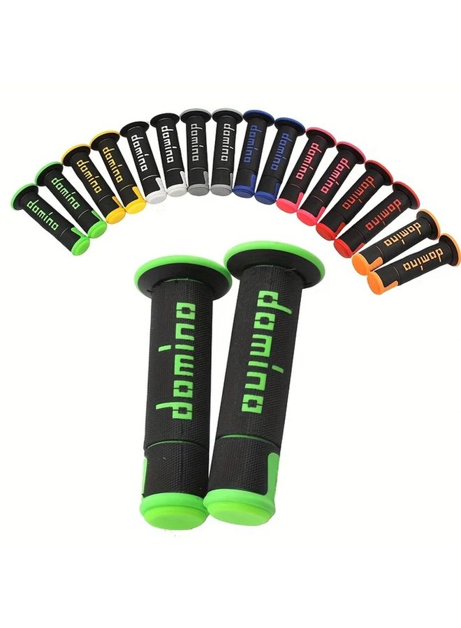 Red Synthetic Rubber Motorcycle Handlebar Grips for Dirt Pit Bikes 7/8 22mm - Image 1