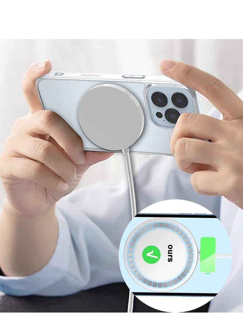 KASTWAVE Universal Magnetic Ring, Magnetic Wireless Charging Conversion Kit, Magnetic Wireless Charger Universal Metal Rings Compatible with iPhone 14/14 Pro/13 mini/13 Pro Max/12, Galaxy S21, etc(White,2pcs) - Image 5