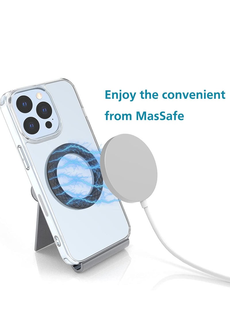 KASTWAVE Universal Magnetic Ring, Magnetic Wireless Charging Conversion Kit, Magnetic Wireless Charger Universal Metal Rings Compatible with iPhone 14/14 Pro/13 mini/13 Pro Max/12, Galaxy S21, etc(White,2pcs) - Image 3