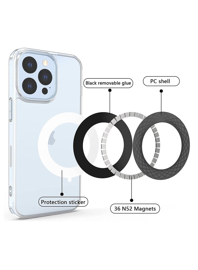 KASTWAVE Universal Magnetic Ring, Magnetic Wireless Charging Conversion Kit, Magnetic Wireless Charger Universal Metal Rings Compatible with iPhone 14/14 Pro/13 mini/13 Pro Max/12, Galaxy S21, etc(White,2pcs) - Image 2