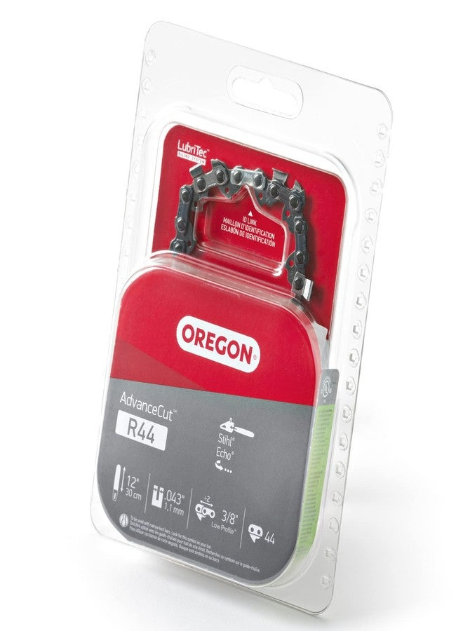 Oregon R44 AdvanceCut 12-Inch Replacement Chainsaw Chain, for Pole Saws & Chain Saw Tools, fits Stihl & Husqvarna,12" Guide Bar, 44 Drive Links, Pitch: 3/8" Low Profile, .043" Gauge (R44) - Image 1