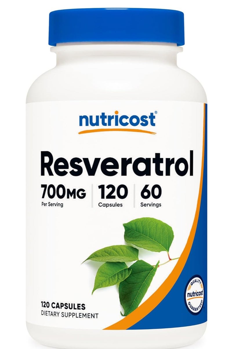 Nutricost ريسفيراترول 700 مجم، 120 كبسولة - نباتي، خالٍ من الجلوتين، غير معدّل وراثيًا - Image 1