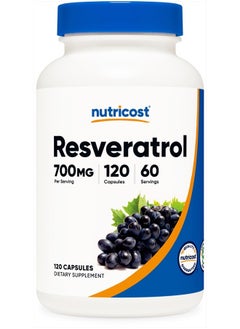 Resveratrol 700mg, 120 Capsules - Vegan, Gluten Free, Non-GMO