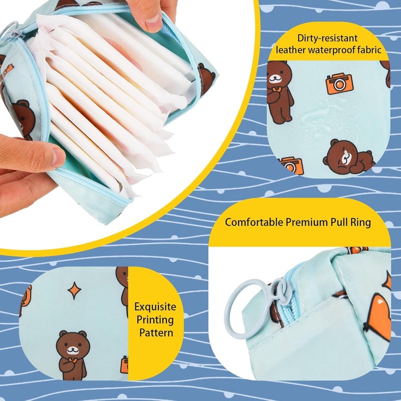 Flywind Flywind 4Pcs Sanitary Napkin Storage Bag Mini Menstrual Period Bag Period Pouch WaterproofTampon Organizer Pouch Tampon Pad Holder for Purse First Period for Teen Girls School  - Image 2