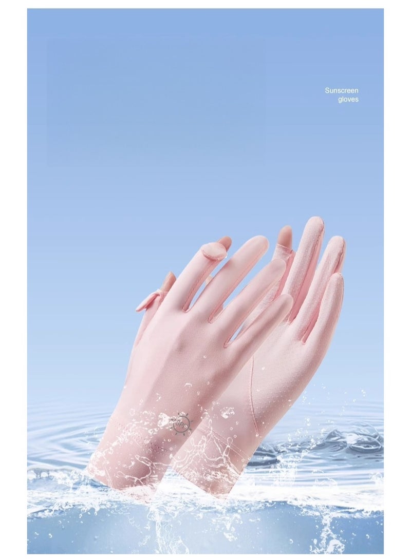 RTYY قفازات نسائية،قفاز سواقة،قلفزات سواقه،قفازات الحماية من الشمس،قفازات صيفية مضادة للانزلاق، مزودة بشاشة لمس كاملة الأصابع، مناسبة للقيادة في الصيف، وركوب السيارات، وصيد الأسماك، ولعب الجولف، والأنشطة الخارجية. - Image 5
