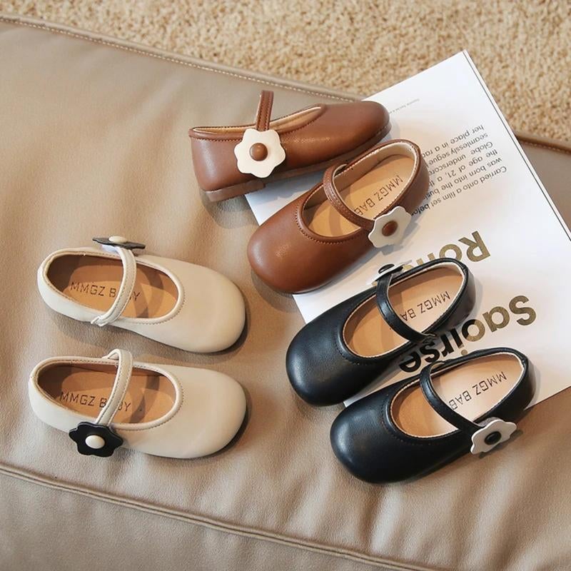 Princess Shoes for Girls, Leather Shoes for Spring and Autumn, Children''s Shoes, Black Shoes for Girls, Spring Soft-Soled Shoes for Little Girls, White Shallow-Mouthed Shoes - Image 2