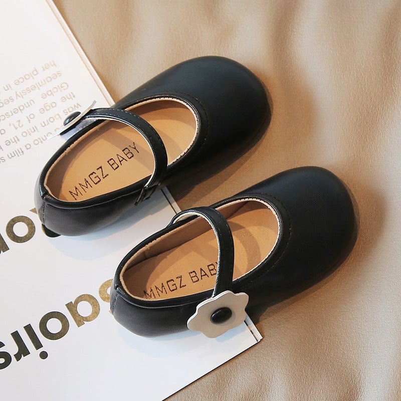 Princess Shoes for Girls, Leather Shoes for Spring and Autumn, Children''s Shoes, Black Shoes for Girls, Spring Soft-Soled Shoes for Little Girls, White Shallow-Mouthed Shoes - Image 3