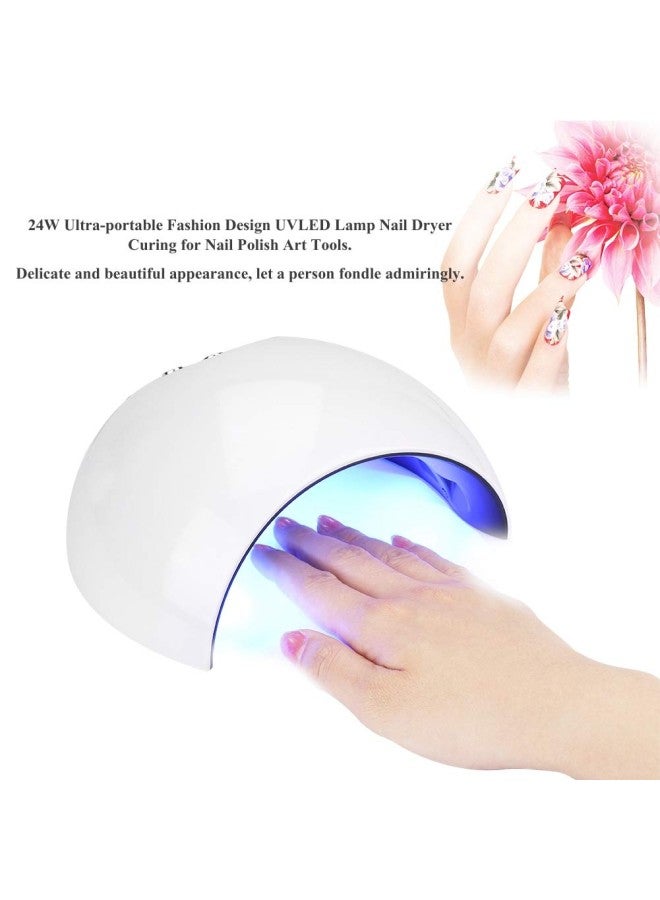 24W UV LED Nail Dryer, Ultra-portable UV Nail Dryer Lamp Nail Dryer Curing for Fingernail & Toenail Gels Curing Nail Polish Dryer with Light