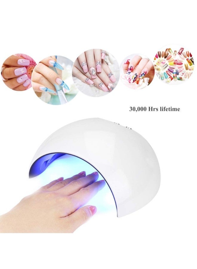 24W UV LED Nail Dryer, Ultra-portable UV Nail Dryer Lamp Nail Dryer Curing for Fingernail & Toenail Gels Curing Nail Polish Dryer with Light