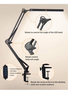 Joshberg LED Desk Lamp with Clamp and Round Base,Eye Caring Table Lamp with Swing Arm,3 Color Modes 10 Brightness Levels,Memory Function,Desk Light for Home Office  - Image 4