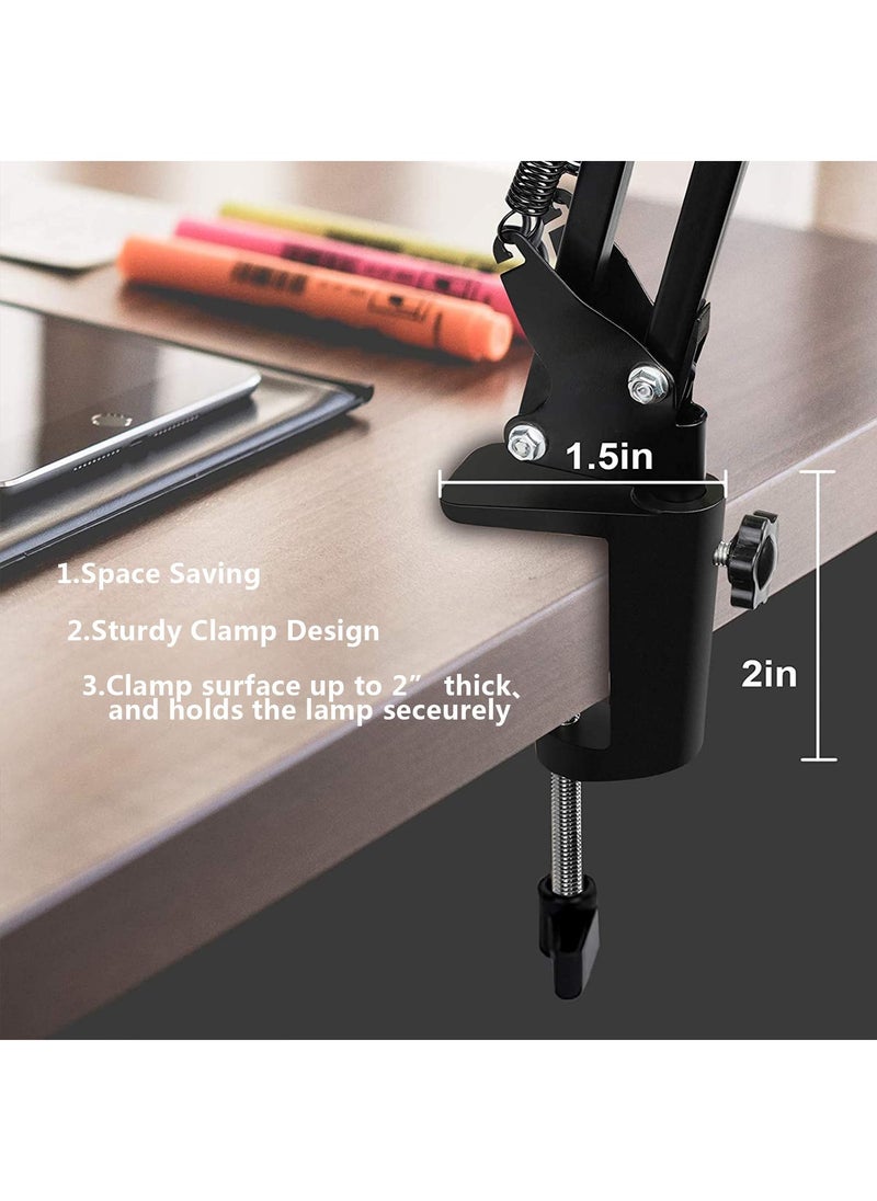 Joshberg - LED Desk Lamp with Clamp and Round Base,Eye Caring Table Lamp with Swing Arm,3 Color Modes 10 Brightness Levels,Memory Function,Desk Light for Home Office - Image 1