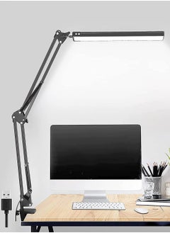 Joshberg LED Desk Lamp with Clamp and Round Base,Eye Caring Table Lamp with Swing Arm,3 Color Modes 10 Brightness Levels,Memory Function,Desk Light for Home Office  - Image 2