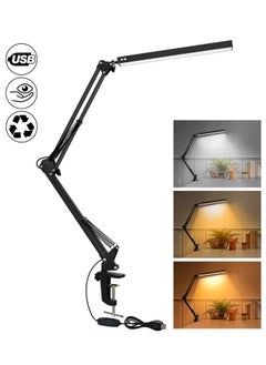 Joshberg LED Desk Lamp with Clamp and Round Base,Eye Caring Table Lamp with Swing Arm,3 Color Modes 10 Brightness Levels,Memory Function,Desk Light for Home Office  - Image 1