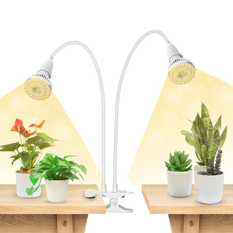 SANSI LED Grow Lights for Indoor Plants, 300W Full Spectrum Clip-on Gooseneck Grow Light with Ceramic Tech.,20W Plant Light for Indoor Growing High PPFD, Lifetime Free Bulb Replacement White, No Timer - Image 1