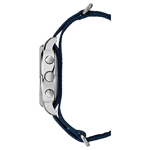 TIMEX ساعة تيمكس للرجال ويكندير 40 مم - علبة فضية مع قرص كريمي وحزام قماش أزرق قابل للتعديل - Image 3