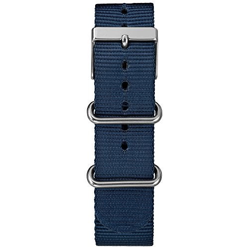 TIMEX ساعة تيمكس للرجال ويكندير 40 مم - علبة فضية مع قرص كريمي وحزام قماش أزرق قابل للتعديل - Image 4